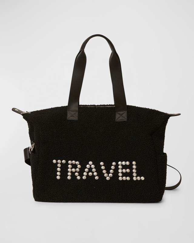 Travel Crystal Faux-Fur Duffel Bag
